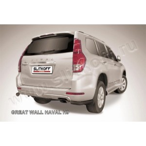 Slitkoff HavH9010B защита заднего бампера уголки d76 черные Haval H9