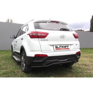 Slitkoff HCRET4WD010B защита заднего бампера d57 "скоба" черная Hyundai Creta 4WD 2016