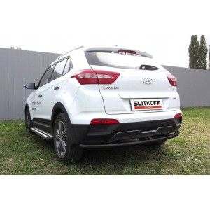 Slitkoff HCRET4WD012B защита заднего бампера d57 радиусная черная Hyundai Creta 4WD 2016