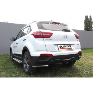Slitkoff HCRET4WD013 защита заднего бампера уголки d42 Hyundai Creta 4WD 2016