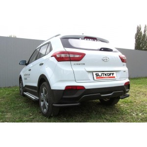 Slitkoff HCRET4WD014B защита заднего бампера уголки d57 черные Hyundai Creta 4WD 2016
