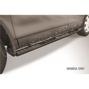 Slitkoff HCRV005B защита порогов d76 с проступями черная Honda CR-V (2009)