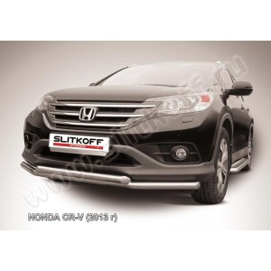 Slitkoff HCRV13-003 защита переднего бампера d57+ d42 двойная Honda CR-V (2013) (2L)