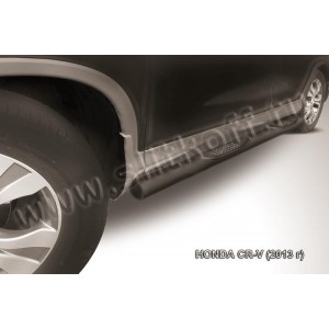 Slitkoff HCRV13-005B защита порогов d76 с проступями черная Honda CR-V (2013) (2L)