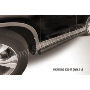 Slitkoff HCRV13-006B защита порогов d76 труба черная Honda CR-V (2013) (2L)