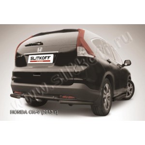 Slitkoff HCRV13-011B защита заднего бампера уголки d57 черные Honda CR-V (2013) (2L)