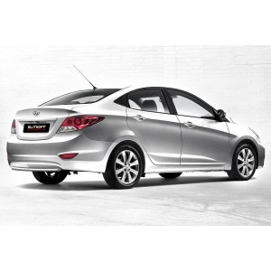 Slitkoff HS002 защита заднего бампера d42 Hyundai Solaris (седан)