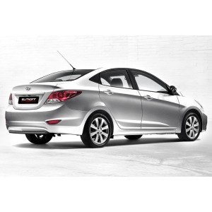 Slitkoff HS002B защита заднего бампера d42 черная Hyundai Solaris (седан)