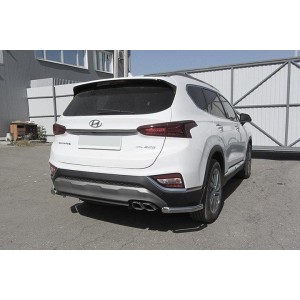 Slitkoff HSFT18-009 защита заднего бампера уголки d57 Hyundai Santa Fe (2018)