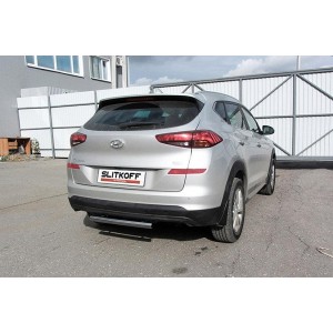 Slitkoff HT18007 защита заднего бампера d57 короткая Hyundai Tucson (2018)