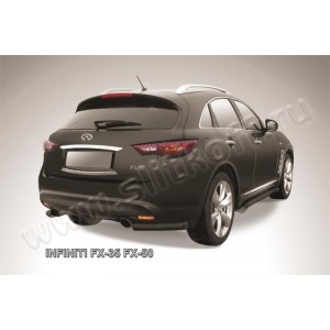 Slitkoff IN.FX011B защита заднего бампера уголки d57 черные Infiniti FX-35; FX-50