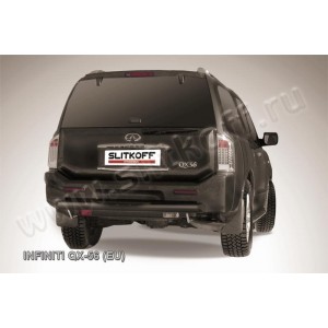 Slitkoff IN.QX007B защита заднего бампера d76 с проступями черная Infiniti QX-56