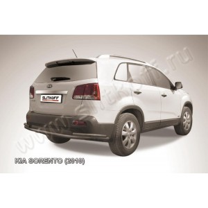 Slitkoff KS10-010B защита заднего бампера d57+ d42 двойная длинная черная KIA Sorento (2010)