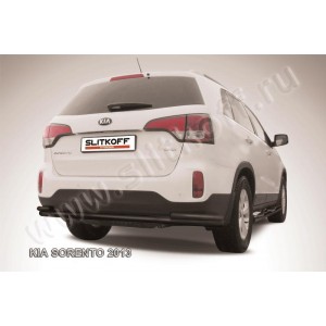 Slitkoff KS13-011B защита заднего бампера d57+ d42 двойная черная KIA Sorento (2013)