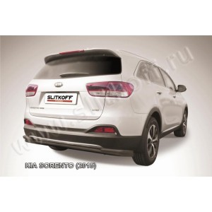 Slitkoff KS15-010B защита заднего бампера d57+ d42 двойная длинная черная KIA Sorento (2015)