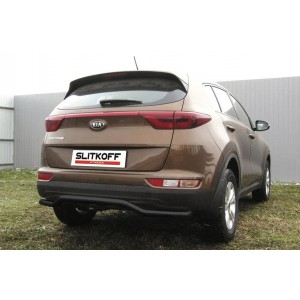 Slitkoff KSP16-008B защита заднего бампера d57 "волна" черная KIA Sportage (2016)