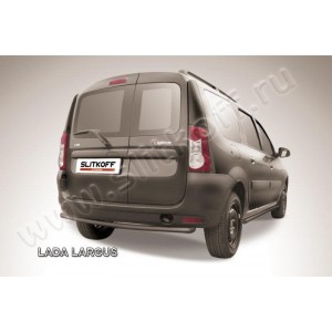 Slitkoff LadLar003B защита заднего бампера d42 черная Lada Largus