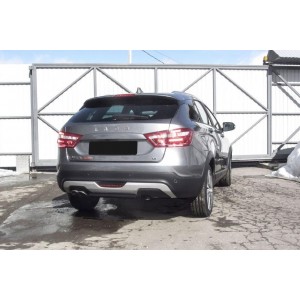 Slitkoff LadVSWCR06B защита заднего бампера d42 короткая черная Lada Vesta SW Cross
