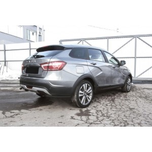 Slitkoff LadVSWCR07B защита заднего бампера уголки d42 черные Lada Vesta SW Cross