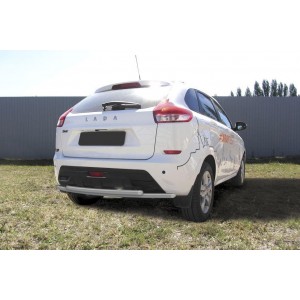 Slitkoff LadXR013S защита заднего бампера d42 + d42 двойная серебристая Lada XRay