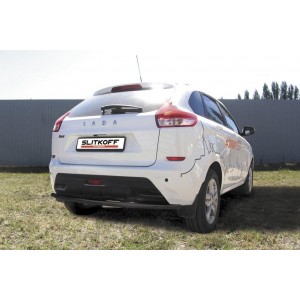 Slitkoff LadXR014B защита заднего бампера d42 черная Lada XRay
