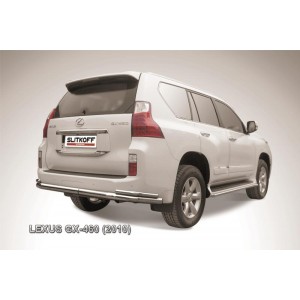 Slitkoff LGX014 защита заднего бампера d76+ d42 двойная Lexus GX460 (2010)