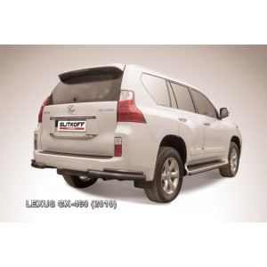 Slitkoff LGX016B защита заднего бампера уголки d76+ d42 двойные черные Lexus GX460 (2010)