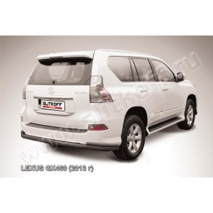 Slitkoff LGX13-008B защита заднего бампера d76+ d42 двойная черная Lexus GX460 (2013)