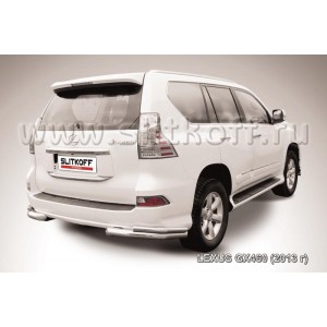 Slitkoff LGX13-011 защита заднего бампера уголки d76+ d42 двойные Lexus GX460 (2013)