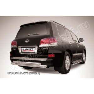 Slitkoff LLX570-12-009 защита заднего бампера d76+ d76 двойная радиусная Lexus LX-570
