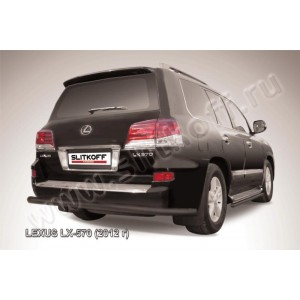 Slitkoff LLX570-12-010B защита заднего бампера d76 радиусная черная Lexus LX-570
