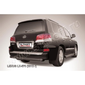 Slitkoff LLX570-12-012B защита заднего бампера d76 черная Lexus LX-570