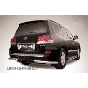 Slitkoff LLX570-12-014 защита заднего бампера уголки d76 Lexus LX-570