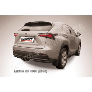 Slitkoff LNX012B защита заднего бампера d57 черная Lexus NX 300h