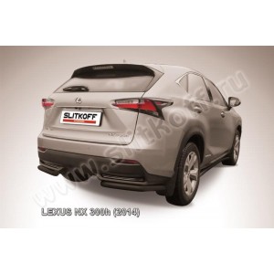 Slitkoff LNX013B защита заднего бампера уголки d57 черные Lexus NX 300h