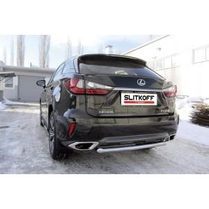 Slitkoff LRX15-007 защита заднего бампера d57 короткая Lexus RX350 (2015)