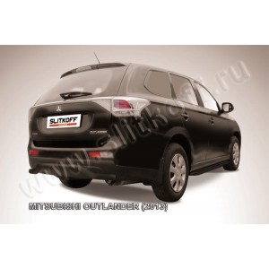 Slitkoff MOUT13-010B защита заднего бампера d57 "волна" черная Mitsubishi Outlander (2013)