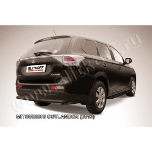 Slitkoff MOUT13-011B защита заднего бампера d57 короткая черная Mitsubishi Outlander (2013)