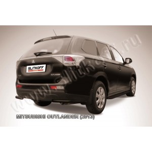 Slitkoff MOUT13-012B защита заднего бампера уголки d57 черные Mitsubishi Outlander (2013)