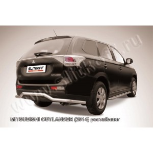 Slitkoff MOUT14-009 защита заднего бампера d57 "волна" длинная Mitsubishi Outlander (2014)