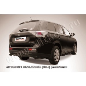 Slitkoff MOUT14-010B защита заднего бампера d57 "волна" черная Mitsubishi Outlander (2014)