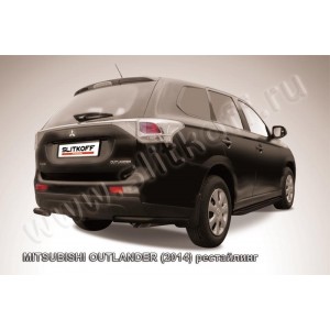 Slitkoff MOUT14-012B защита заднего бампера уголки d57 черные Mitsubishi Outlander (2014)