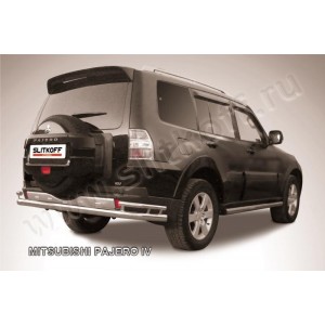 Slitkoff MPJ015 защита заднего бампера d76+ d42 двойная Mitsubishi Pajero IV