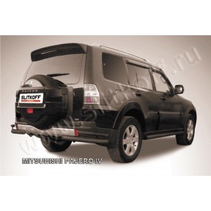 Slitkoff MPJ018B защита заднего бампера уголки d76+ d42 двойные черные Mitsubishi Pajero IV