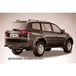 Slitkoff MPS010B защита заднего бампера уголки d57 черные Mitsubishi Pajero Sport (до 2010)
