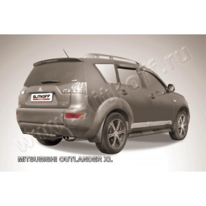 Slitkoff MXL011B защита заднего бампера d57 черная Mitsubishi Outlander XL (до 2010)