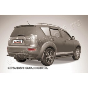 Slitkoff MXL012B защита заднего бампера уголки d57 черные Mitsubishi Outlander XL (до 2010)