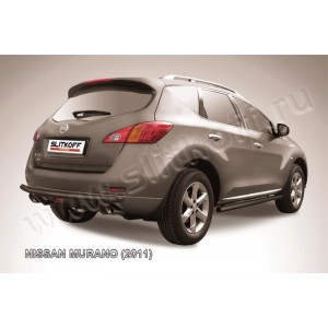 Slitkoff NIM11008B защита заднего бампера d57+ d42 двойная черная Nissan Murano (2011)