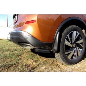 Slitkoff NIM16007B защита заднего бампера уголки d57 черные Nissan Murano (2016)