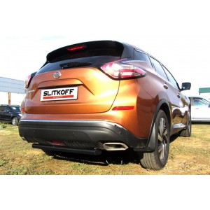 Slitkoff NIM16008B защита заднего бампера d57 короткая черная Nissan Murano (2016)
